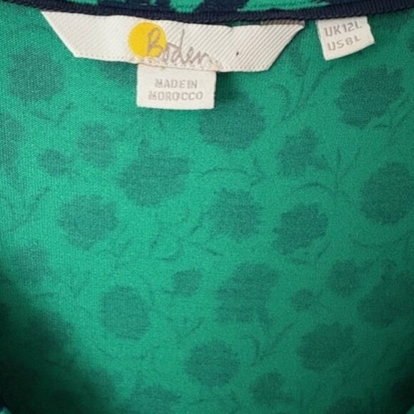 Boden Layla Jersey Floral Dress Pockets - Emerald Green/Navy - 8L - Picture 13 of 13